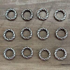 Twisted Rope Small Round Jump Rings — Set of 12